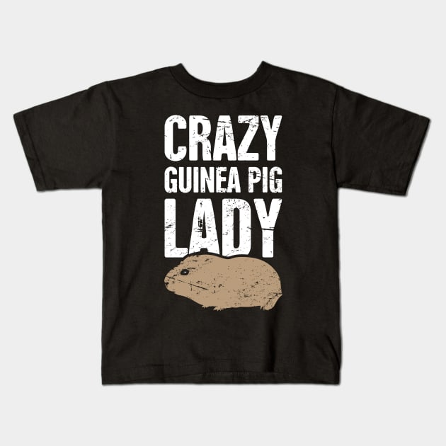 Crazy Guinea Pig Lady Kids T-Shirt by MeatMan